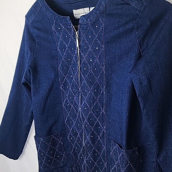 Lightweight Denim Jacket With Lattice Faceted Stud Detail Size 12 - Picture 1 of 8